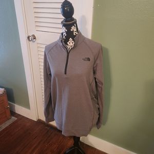 The North Face Size L Mens Grey Athletic Long Sleeve 1/2 Zip Pullover